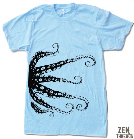 Mens OCTOPUS t shirt american apparel S M L XL 17 by ZenThreads