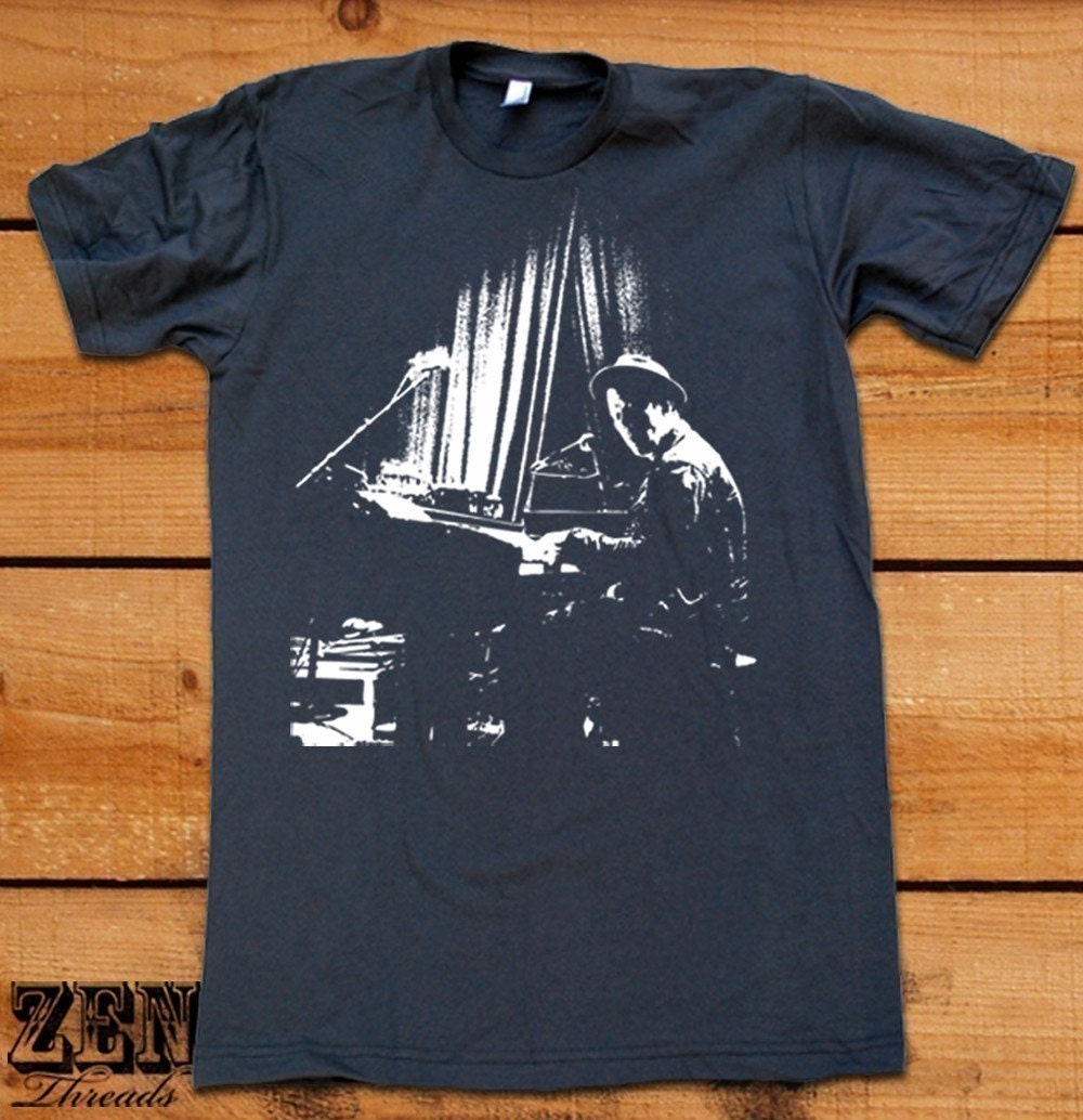 Mens TOM WAITS Piano T Shirt american apparel S M L XL 15