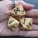 Unique and Exclusive - Rune Dice - in rare English Elm Wood. Set 46.