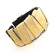Leather bracelet with gold color strips. Leather jewelry
