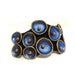 Pod leather bracelet in metallic blue color