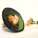 SALE Coctail floral ring. Woodland leather ring Leather jewelry Contemporary jewelry