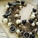 Typewriter Key Jewelry - Antiqued Brass, Ivory, Black. Upcycled Vintage Assemblage Charm Bracelet. Typewriter Key Bracelet. Rustic Jewelry.