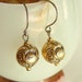 Antiqued Gold Thistle Bead Earrings Ornate Vintage Floral Beads Hypoallergenic