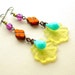 Long Funky Bright Retro Dangle Earrings Colorful Vintage Plastic Beads