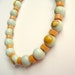 Mustard Aqua Necklace Vintage Plastic Beads Retro Beaded Fall Jewelry