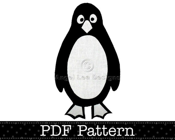 Penguin Applique Template Bird Animal DIY by AngelLeaDesigns