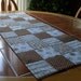 Brown with blue quilted Table Runner 13 in. x 33 in.