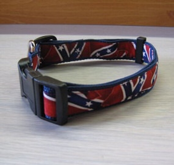 Rebel Flag Confederate Large Dog Collar by doublellgifts 