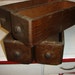 3 Singer Sewing Machine Table Drawers- Primitive Shabby Farm House Box