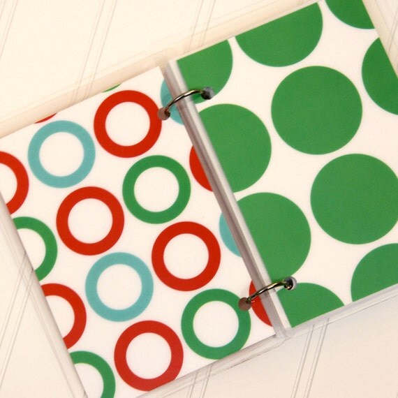 SALE 4 x 6 Index Card or Note Card Binder Big Green Circle