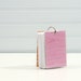 3 x 4 Note Card Ring Binder, Mini Journal, Pink Faux Bois