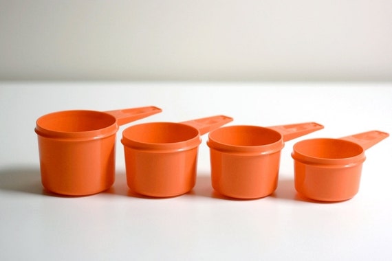Measuring cups Cups tupperware Orange Tupperware vintage Vintage