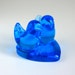 Vintage Blue Glass Love Birds
