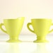 Vintage Neon Yellow Sugar and Cream Set by Hazel Atlas