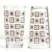 Vintage Pink and Black Flower Glasses - Set of Eight