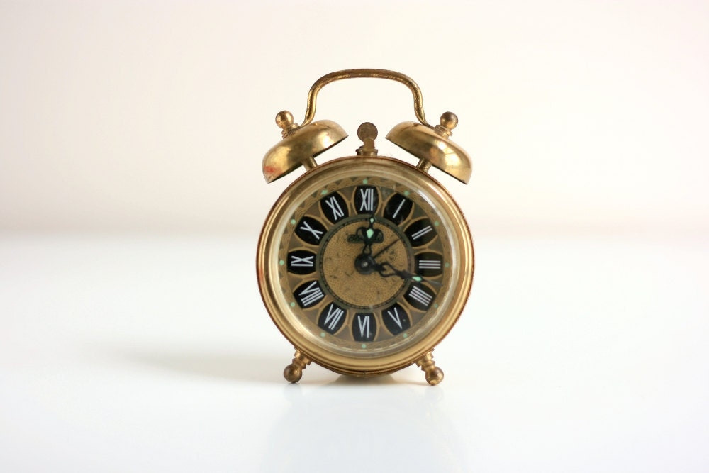 Vintage Gold Blessing Alarm Clock from West Germany