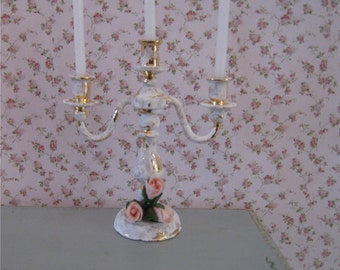 Dollshouse Candelabra, tatty chic accessory, hand finished, twelfth scale dollhouse accessory