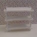 Shabby Chic display shelf, small, , distressed white with rose bouquets, Twelfth scale dollhouse miniature