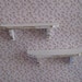 Shabby Chic shelves, distressed white with rose bouquets, Twelfth scale dollhouse miniature