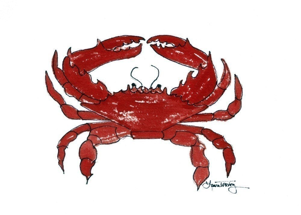 Chesapeake Bay Blue Crab Watercolor Art Print