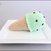 ice cream cone rattle crochet play food mint chocolate chip