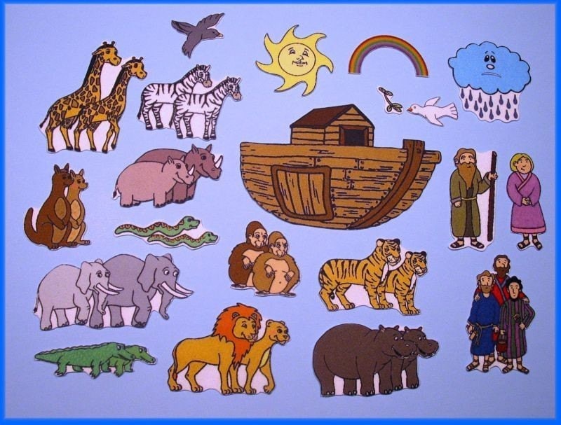 Noah's Ark Bible Story Felt / Flannel Board Set Great