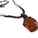 orange CALCITE macrame Necklace - Your Stone for Cleansing-ethnic healing crystal tribal - adjustable