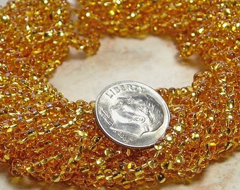4x2mm Transparent Topaz Silver Lined Czech Glass Farfalle Seed Bead Strand (AW94)