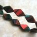 19x12mm 2 Tone Opaque Red and Teal Picasso Edged Table Cut Czech Glass Beads