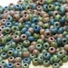 10/0 Opaque Turquoise, Denim Blue and Lavender Color Mixed Picasso Firepolished Czech Glass Seed Beads 10 Grams