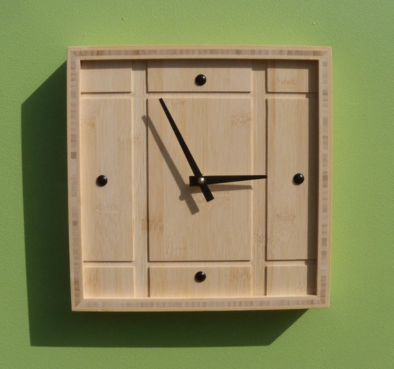 Bamboo Wall Clock EcoFriendly by takumidesigns24 on Etsy