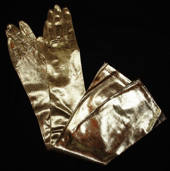gold opera gloves