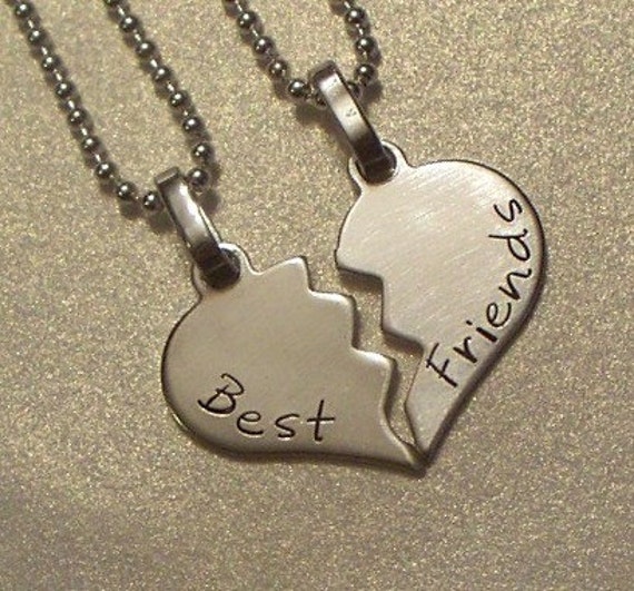 Items similar to Personalized Best Friends Necklace Hand Stamped on Etsy