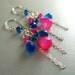 Sale - Hot Pink Chalcedony and Neon Apatite Sterling Earrings