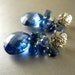 Blue Quartz, Kyanite and Topaz Gemstone Cluster Sterling Post Earrings