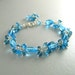 Swiss Blue and London Blue Topaz and Sterling Wire Wrapped Bracelet