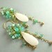 White Agate, Apatite, Green Onyx, Peruvian Opal GF Dangle Earrings