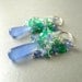 Pale Blue and Green Chalcedony Gemstone Earrings