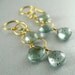Moss Aquamarine and Gold Filled Wire Wrapped Sterling Earrings
