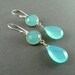 Sale- Aqua Chalcedony Sterling Silver Drop Earrings