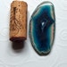 Agate slice sea blue color Geode Druzy Wind chimes pendants