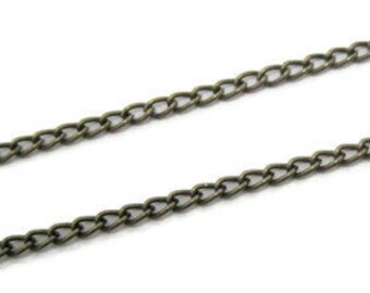 Antique Bronze Tone Large Twisted Oval Link Chain - 100cm - Contact us for other quantities..