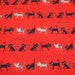 SALE - LAST Scrap - Cute Cats Tail of the Heart on Red - Half Yard 110cm/43"W x 68cm/26.8"L (ya0901)