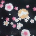 SALE / Kawaii Rabbits Sakura - Black - Half Yard (11ta0717)