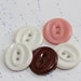 Neapolitan colors - Strawberry - Chocolate and Vanilla - Vintage CATS EYE center design Buttons (6)