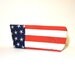 Medium Cotton Cosmetic Pouch - .Red, White and Blue Flag