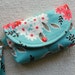 Large Snap Wristlet... Flea Market Fancy Bouquet in Turquoise