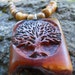 Reserved for Cat Red Sunset Tree- Handcarved Necklace