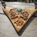 Carved Tree Necklace with Turquoise- Tree of Life Necklace- Carved Wood Necklace